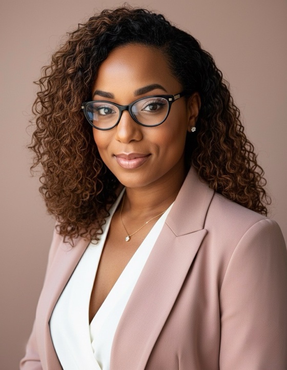 Urshala Bowles, founder of EmpowHER, in a blush blazer